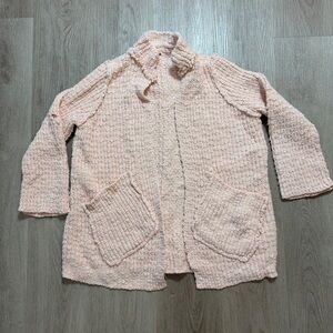 Free People Pink Teddy Jacket‎ with Cozy Knit Material FLAW